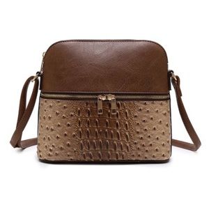 Ostrich Embossed Kama Crossbody